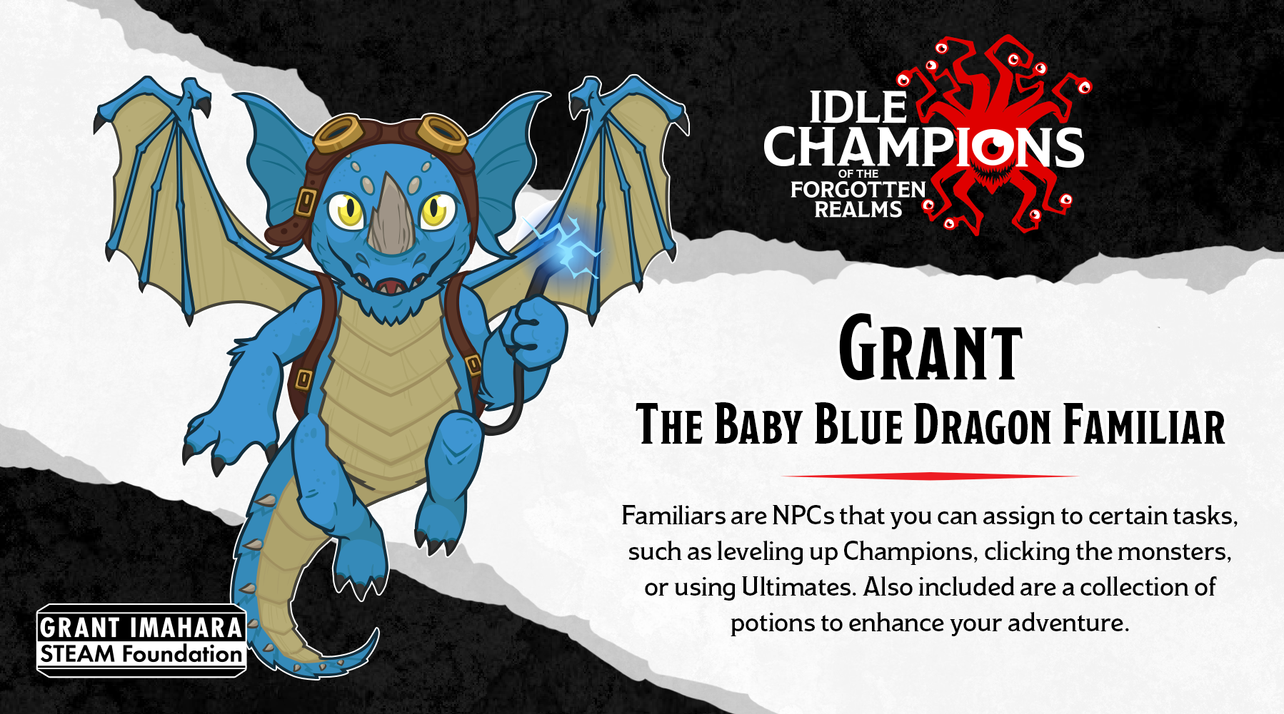 Dungeons & Dragons Grant Baby Blue Dragon Familiar Grant Imahara STEAM Foundation