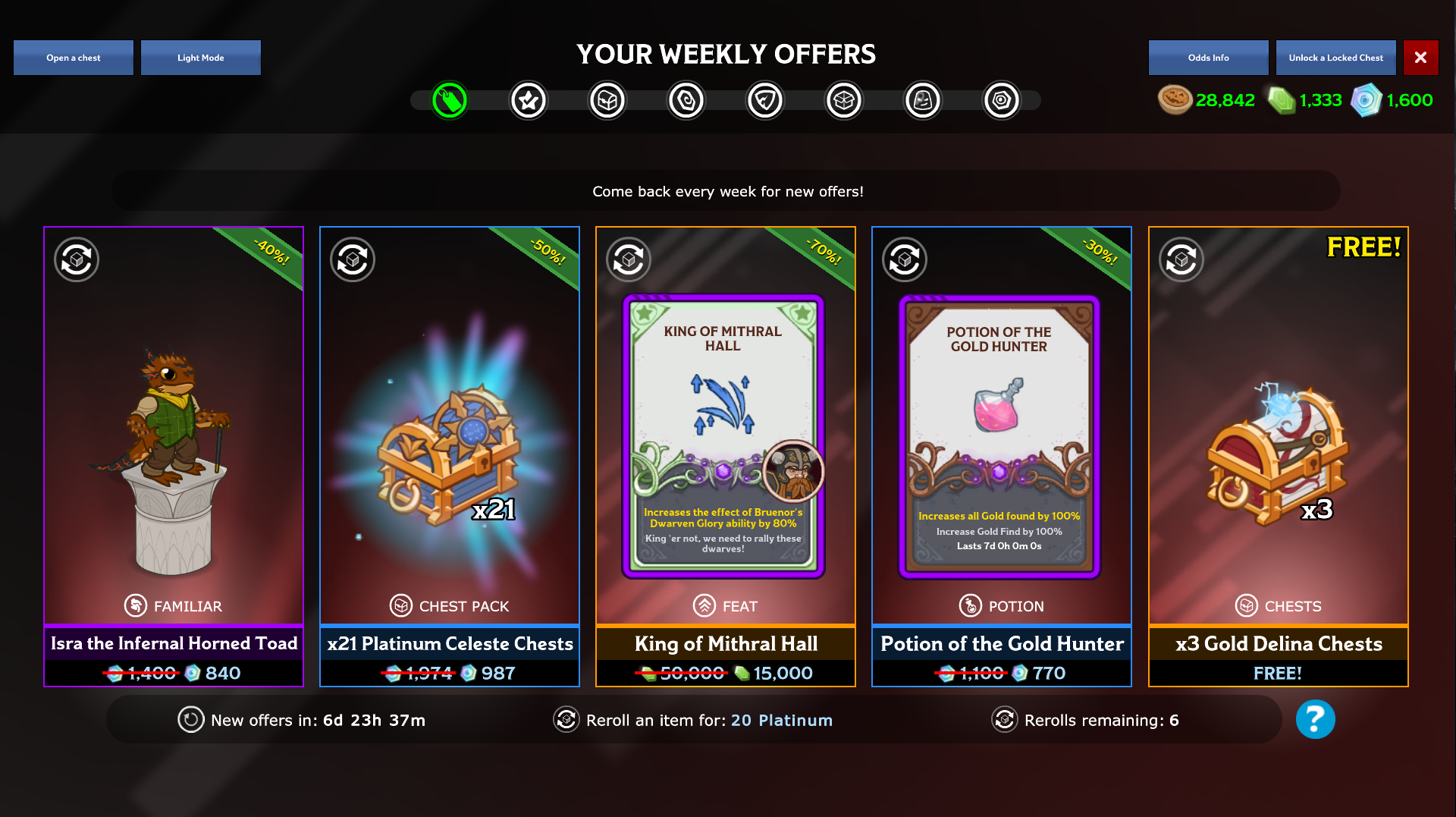 Idle Champions of the Forgotten Realms Weekly Offers Work In Progress